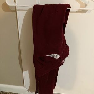 maroon jeans